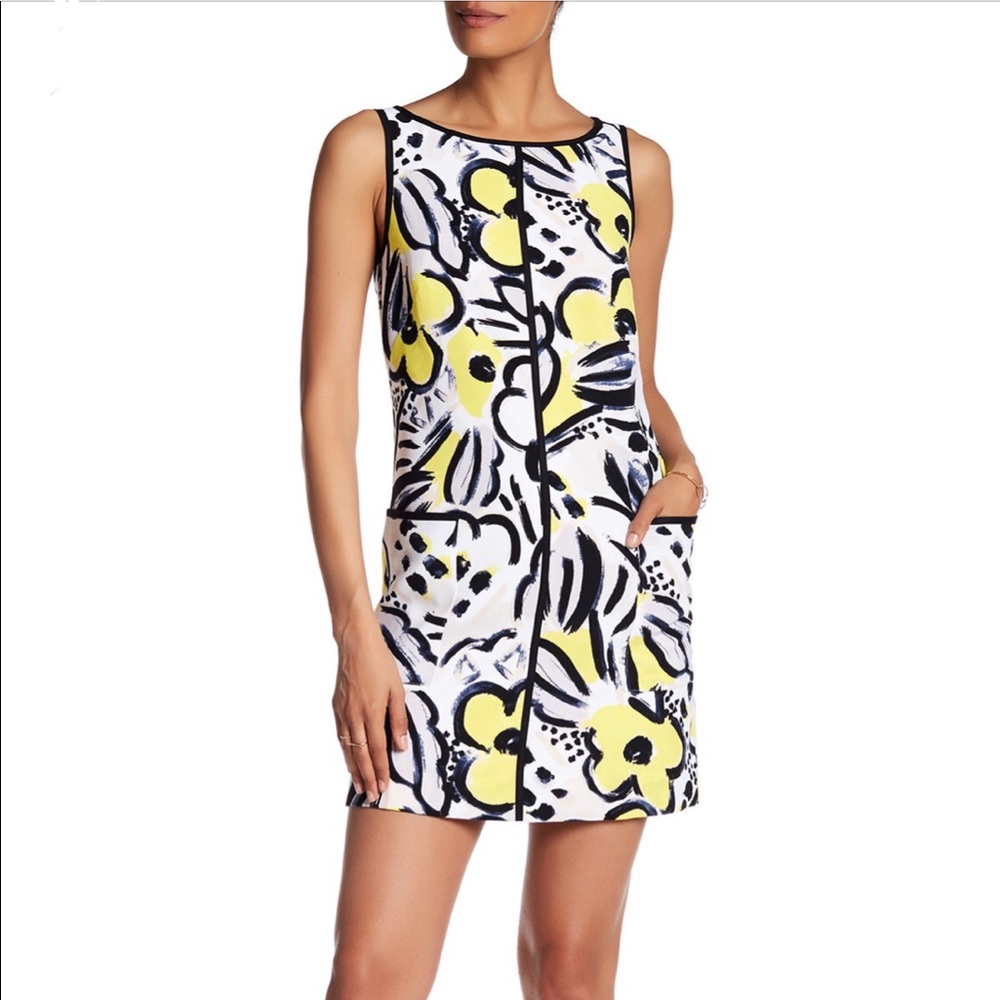Lands End Canvas Yellow Flower Sheath Dress